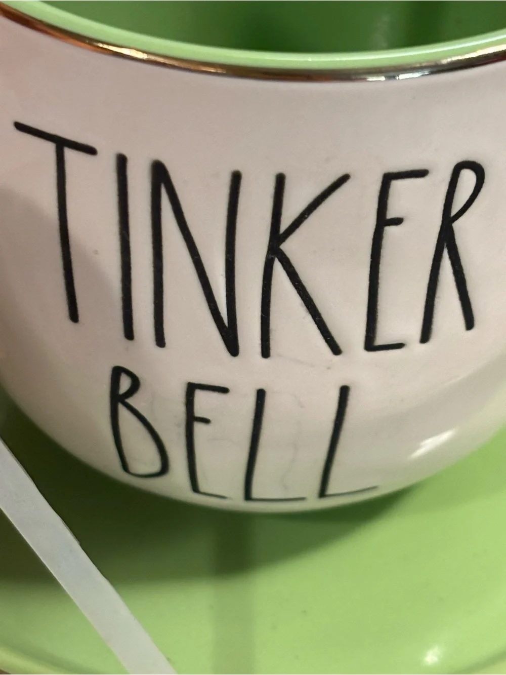 Rae Dunn New Disney Tinker Bell Tinkerbell Extra Large Cup and Saucer